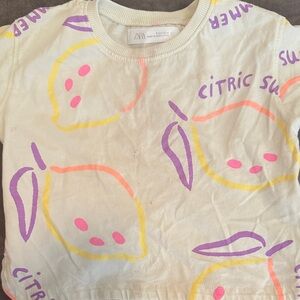 Zara Kids Citric Summer Tee - Yellow and Purple